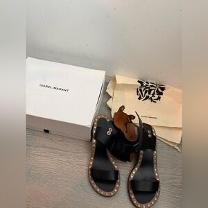 Isabel Marant Studded Calf Leather Gladiator Sandals Size 37 US7